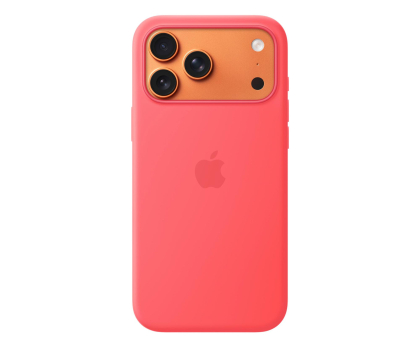 Etui do telefonów APPLE Silikonowe etui do iPhone 17 Pro Max MagSafe różowa guawa
